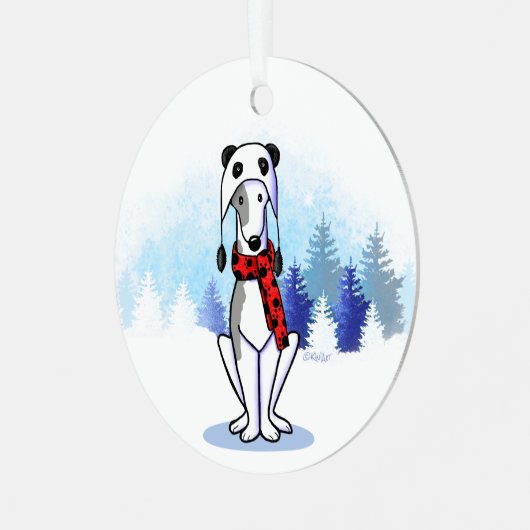 KiniArt Greyhound Metal Ornament (Vorderseite links)