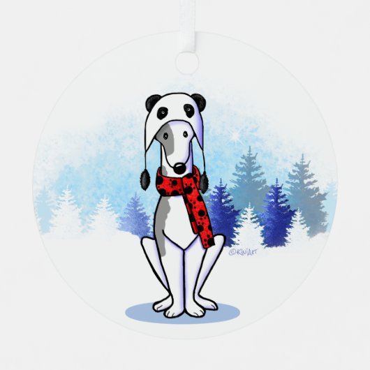 KiniArt Greyhound Metal Ornament (Vorderseite)