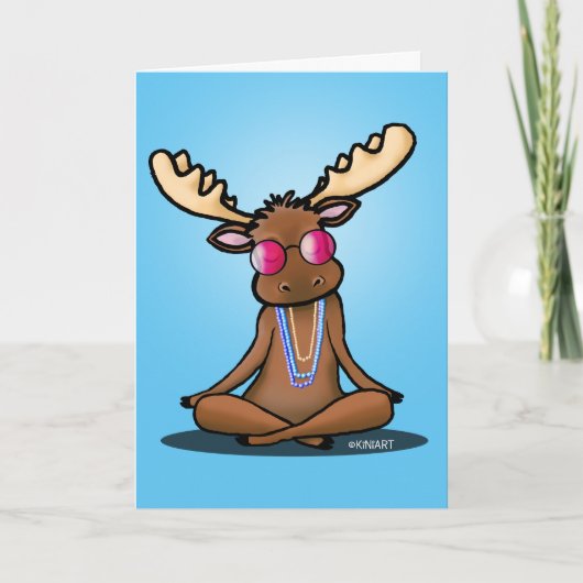 KiniArt Groovy Moose Card Feiertagskarte (Vorderseite)