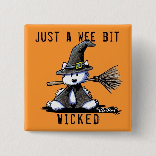 KiniArt Halloween Westie Witch Button (Vorderseite)