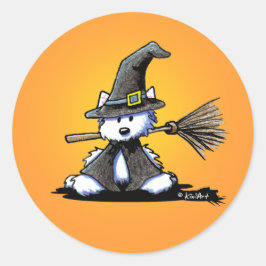 KiniArt Halloween Westie Witch Sticker