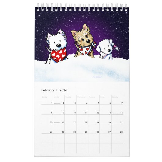 KiniArt Happy Hogs Kleiner Kalender (Feb 2026)