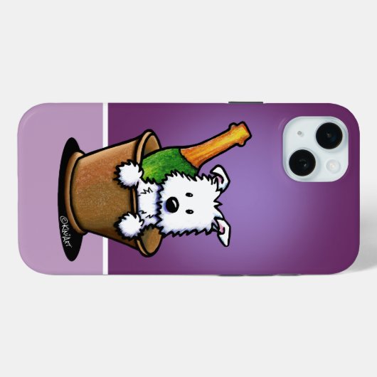 KiniArt Happy New Year Westie Case-Mate iPhone Hülle (Rückseite (Horizontal))