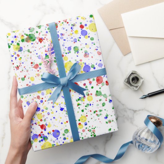 KiniArt Happy Paint Splattered Geschenkpapier (Schenken)