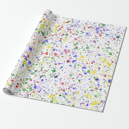 KiniArt Happy Paint Splattered Geschenkpapier (Ungerollt)