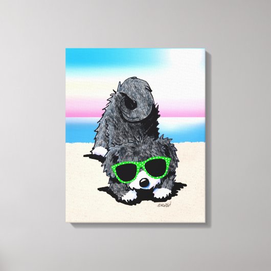 KiniArt Havanese Dog Beach Canvas Print Leinwanddruck (Vorderseite)