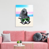 KiniArt Havanese Dog Beach Canvas Print Leinwanddruck (Insitu (Wohnzimmer))
