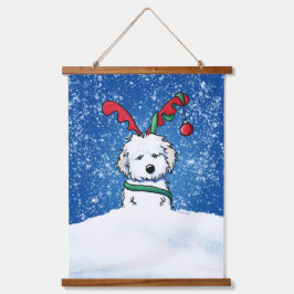 KiniArt Havanese Hund Hanging Tapestry Wandteppich Mit Holzrahmen