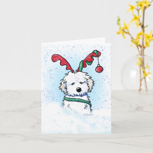 KiniArt Havanese Rentier Karte (Gelbe Blume)