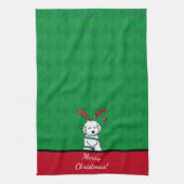 KiniArt Havanese Rentier Weihnachten Geschirrtuch (Vertikal)