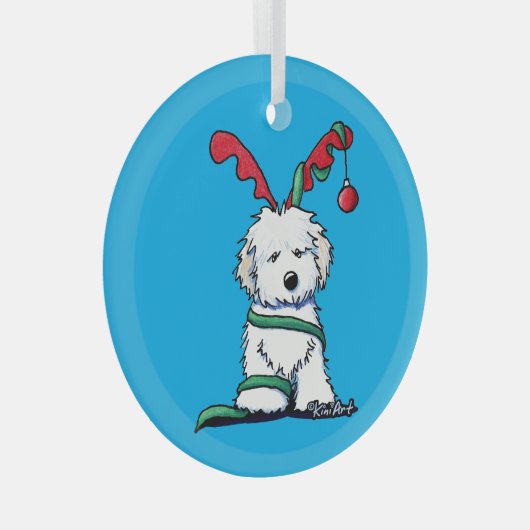 KiniArt Havanese Rentierglas Ornament (Vorderseite Rechts)