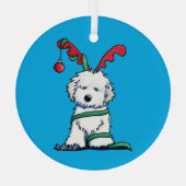 KiniArt Havanese Rentierglas Ornament Aus Glas (Rückseite)
