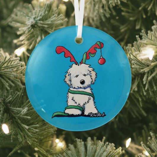 KiniArt Havanese Rentierglas Ornament Aus Glas (InSitu)