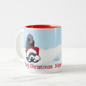 KiniArt Havanese Weihnachten Zweifarbige Tasse (Vorderseite Links)