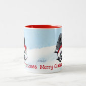 KiniArt Havanese Weihnachten Zweifarbige Tasse (Mittel)