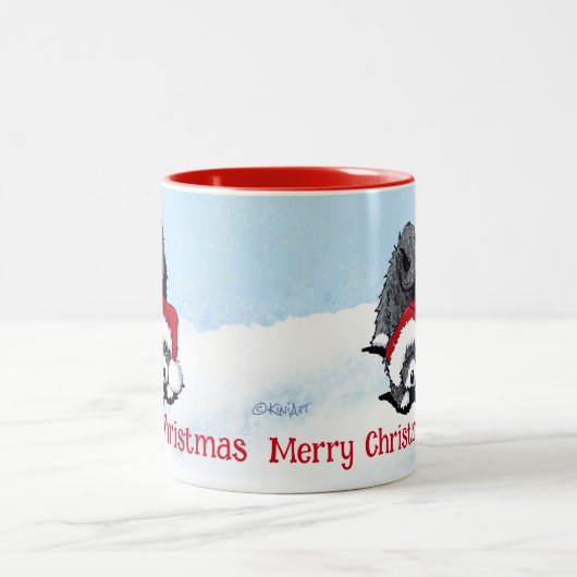 KiniArt Havanese Weihnachten Zweifarbige Tasse (Mittel)