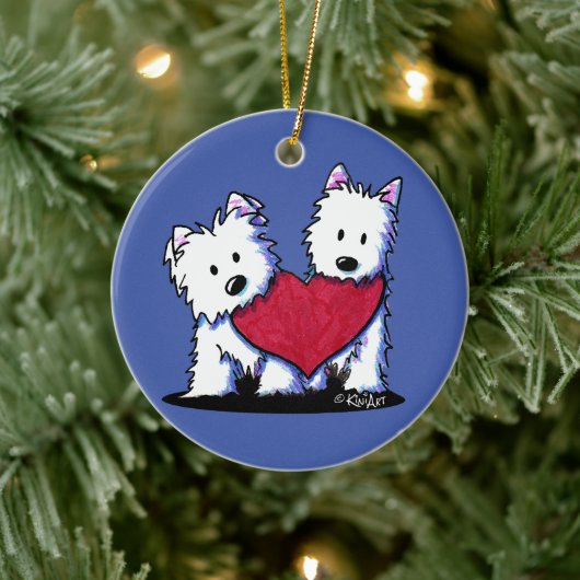 KiniArt Heartfelt Westies Ornament (Baum)