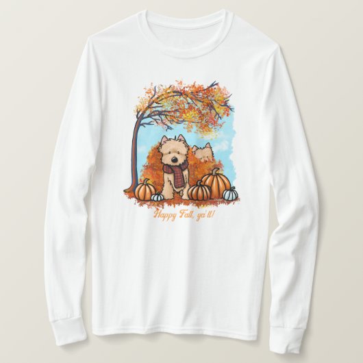 KiniArt Herbst Cairn Terriers T - Shirt (Design vorne)
