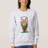 KiniArt Highland Kuh Weihnachten Sweatshirt (Vorderseite)