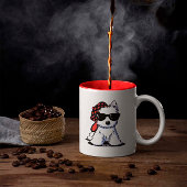 KiniArt Hip Hop Westie Zweifarbige Tasse