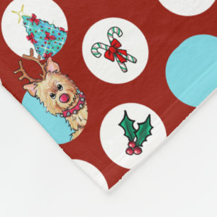 KiniArt Hogs Snowman Weihnachten Fleecedecke