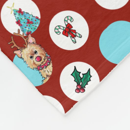 KiniArt Hogs Snowman Weihnachten Fleecedecke (Ecke)