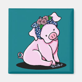 KiniArt Hübsch Pig Magnet