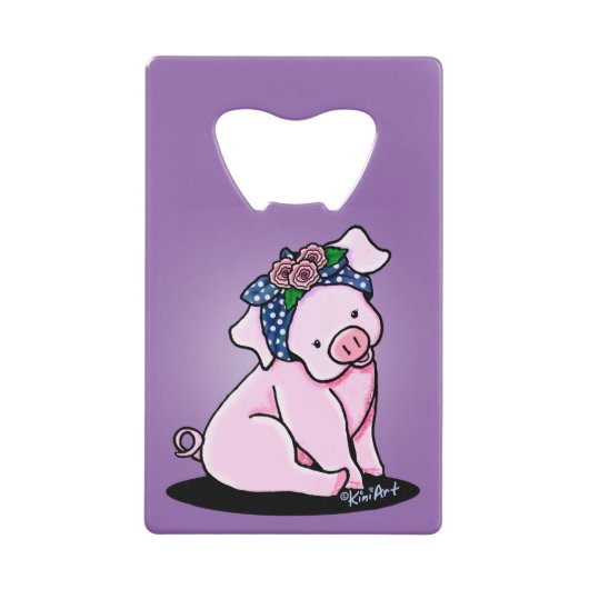 KiniArt Hübsch Piggy Geldbeutel Flaschenöffner (Vorderseite)