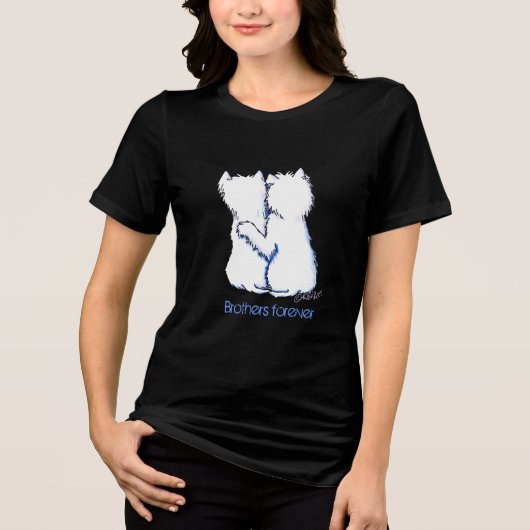 KiniArt Hugging Westies Tri-Blend Shirt (Vorderseite)