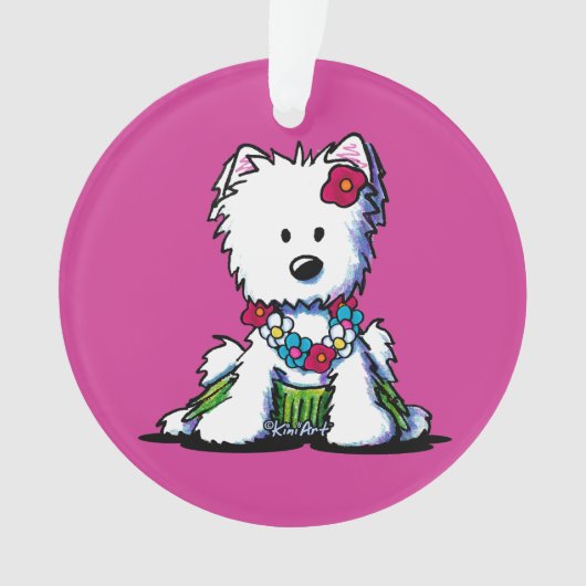 KiniArt Hula Girl Westie Ornament (Vorderseite)