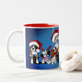 KiniArt Hunde Weihnachts-Tasse Zweifarbige Tasse
