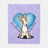 KiniArt Ibizan Hound Fleece Blanket (Vorderseite)