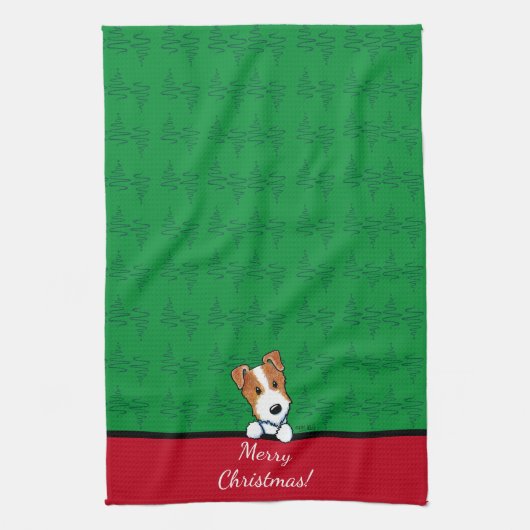KiniArt Jack Russell Weihnachtsküche Handtuch (Vertikal)