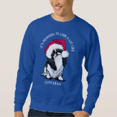 KiniArt Japanisches Chin Weihnachten Sweatshirt (Vorderseite)