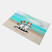 KiniArt ™️ JRT Beach Duo Fußmatte (Schrägansicht)
