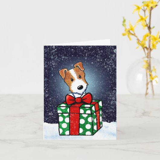 KiniArt JRT Weihnachtskarte Karte (Gelbe Blume)