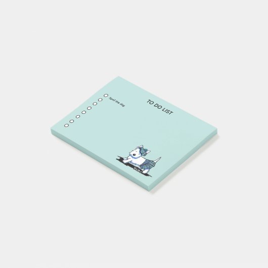 KiniArt Kilted Westie Note Pad Post-it Klebezettel (angewinkelt)