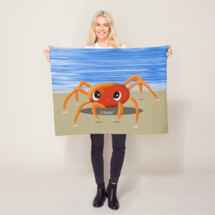 KiniArt Krabbe Fleecedecke