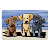 KiniArt Labrador Beach Trio Flexi Magnet (Horizontal)
