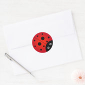 KiniArt Ladybug Classic Round Sticker (Umschlag)