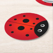 KiniArt Ladybug Runder Pappuntersetzer (Angewinkelt)