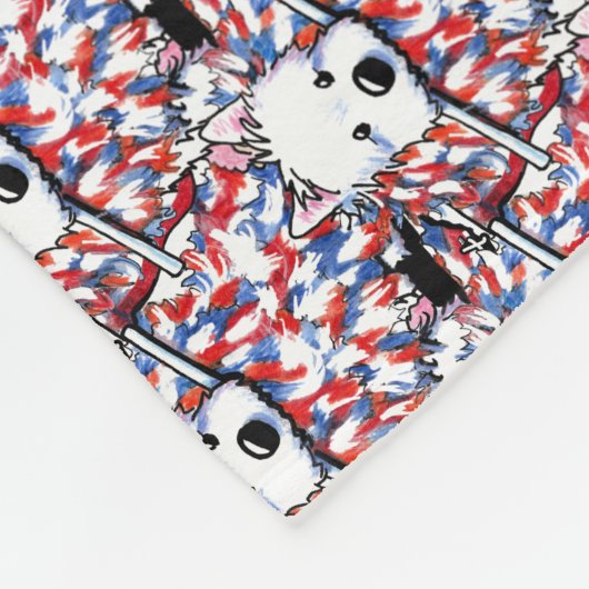 KiniArt Liberty Westie Portrait Fleecedecke (Ecke)