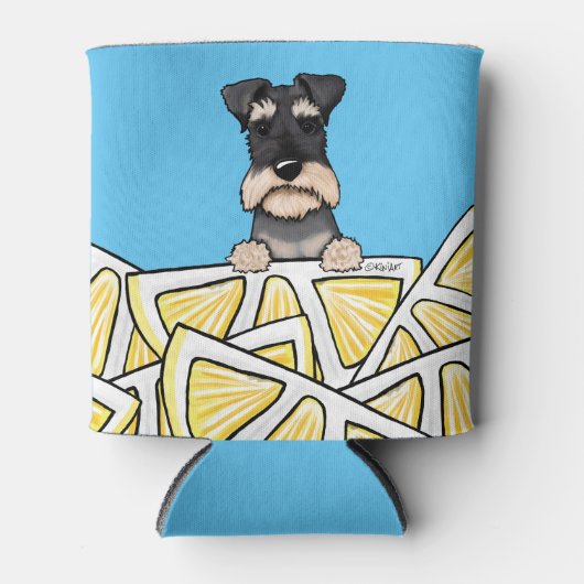 KiniArt Life Lemons Schnauzer kann kühlen Dosenkühler (Vorderseite)