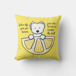 KiniArt Life Lemons Westie Throw Pillow Kissen