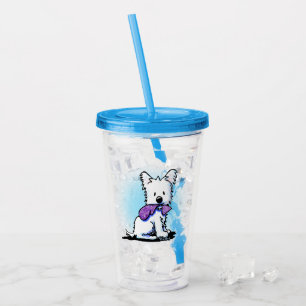 KiniArt Lila Lover Westie Acrylic Tumbler Acryltrinkbecher