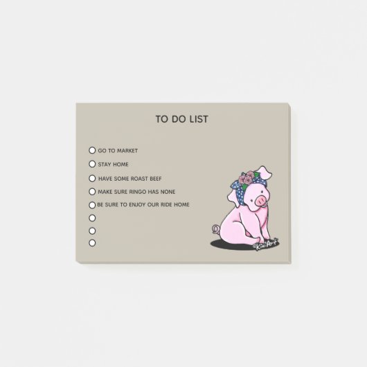 KiniArt Little Piggies Note Pad Post-it Klebezettel (Vorderseite)