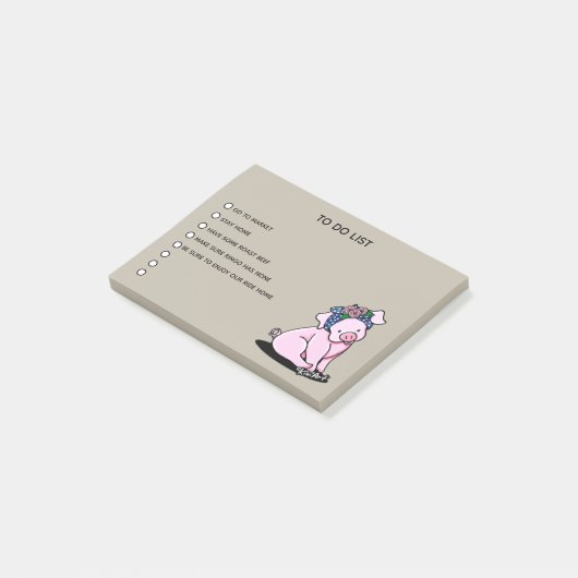 KiniArt Little Piggies Note Pad Post-it Klebezettel (angewinkelt)