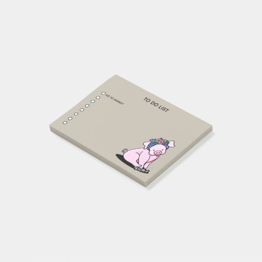 KiniArt Little Piggies Note Pad Post-it Klebezettel (angewinkelt)