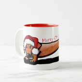 KiniArt Little Red Dackel Weihnachten Tasse (Vorderseite Links)