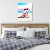 KiniArt Maltese Beach Dog Leinwanddruck (Insitu (Schlafzimmer))